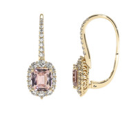 1.62 Ct.Tw. Peach Sapphire Earrings, 14K Yellow Gold 2