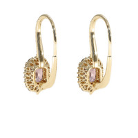 1.62 Ct.Tw. Peach Sapphire Earrings, 14K Yellow Gold 4