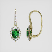 <span>1.46</span>&nbsp;<span class="tooltip-light">Ct.Tw.<span class="tooltiptext">Total Carat Weight</span></span> Green Chrome Tourmaline Earrings, 14K Yellow Gold 2
