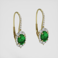 <span>1.46</span> <span class="tooltip-light">Ct.Tw.<span class="tooltiptext">Total Carat Weight</span></span> Green Chrome Tourmaline Earrings, 14K Yellow Gold 3