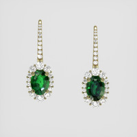 <span>1.46</span>&nbsp;<span class="tooltip-light">Ct.Tw.<span class="tooltiptext">Total Carat Weight</span></span> Green Chrome Tourmaline Earrings, 18K Yellow Gold 1