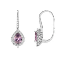 1.41 Ct.Tw. Purple Sapphire Earrings, 18K White Gold 2