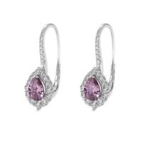 1.41 Ct.Tw. Purple Sapphire Earrings, 18K White Gold 3