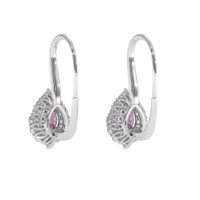 1.41 Ct.Tw. Purple Sapphire Earrings, 18K White Gold 4