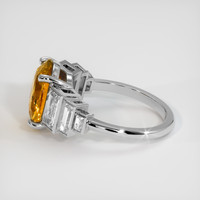 4.61 Ct. Orangish Yellow Sapphire Ring, Platinum 950 4