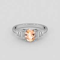 1.20 Ct. Padparadscha Sapphire Ring, 10K White Gold 1