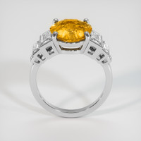 4.61 Ct. Orangish Yellow Sapphire Ring, 14K White Gold 3