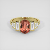 2.01 Ct. Padparadscha Sapphire Ring, 14K Yellow Gold 1