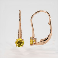 1.28 Ct.Tw. Orangish Yellow Sapphire Earrings, 14K Rose Gold 2