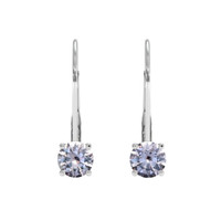 1.44 Ct.Tw. White Sapphire Earrings, 14K White Gold 1