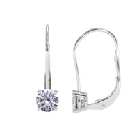 1.44 Ct.Tw. White Sapphire Earrings, 14K White Gold 2