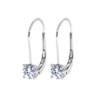 1.44 Ct.Tw. White Sapphire Earrings, 14K White Gold 3