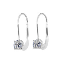 1.44 Ct.Tw. White Sapphire Earrings, 14K White Gold 4