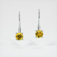 <span>1.28</span>&nbsp;<span class="tooltip-light">Ct.Tw.<span class="tooltiptext">Total Carat Weight</span></span> Sapphire Earrings, 14K White Gold 1