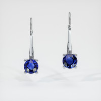 <span>2.18</span>&nbsp;<span class="tooltip-light">Ct.Tw.<span class="tooltiptext">Total Carat Weight</span></span> Sapphire Earrings, 14K White Gold 1