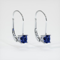 <span>2.18</span>&nbsp;<span class="tooltip-light">Ct.Tw.<span class="tooltiptext">Total Carat Weight</span></span> Sapphire Earrings, 14K White Gold 2