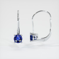 2.18 Ct.Tw. Blue Sapphire Earrings, 14K White Gold 3