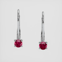 <span>0.56</span>&nbsp;<span class="tooltip-light">Ct.Tw.<span class="tooltiptext">Total Carat Weight</span></span> Ruby Earrings, 14K White Gold 1