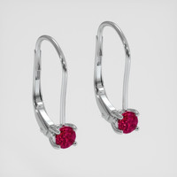 <span>0.56</span>&nbsp;<span class="tooltip-light">Ct.Tw.<span class="tooltiptext">Total Carat Weight</span></span> Ruby Earrings, 14K White Gold 3