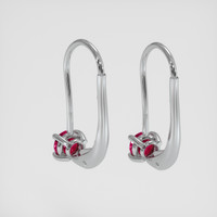 <span>0.56</span> <span class="tooltip-light">Ct.Tw.<span class="tooltiptext">Total Carat Weight</span></span> Ruby Earrings, 14K White Gold 4