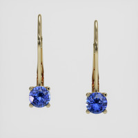 <span>1.18</span>&nbsp;<span class="tooltip-light">Ct.Tw.<span class="tooltiptext">Total Carat Weight</span></span> Blue Sapphire Earrings, 14K Yellow Gold 1