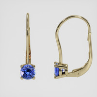<span>1.18</span> <span class="tooltip-light">Ct.Tw.<span class="tooltiptext">Total Carat Weight</span></span> Blue Sapphire Earrings, 14K Yellow Gold 2
