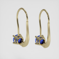 <span>1.18</span>&nbsp;<span class="tooltip-light">Ct.Tw.<span class="tooltiptext">Total Carat Weight</span></span> Blue Sapphire Earrings, 14K Yellow Gold 4