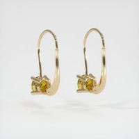 1.28 Ct.Tw. Orangish Yellow Sapphire Earrings, 14K Yellow Gold 4