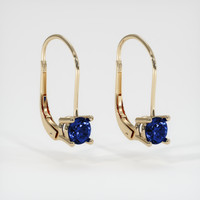 <span>2.18</span>&nbsp;<span class="tooltip-light">Ct.Tw.<span class="tooltiptext">Total Carat Weight</span></span> Sapphire Earrings, 14K Yellow Gold 2
