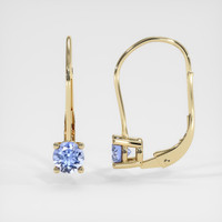 0.64 Ct.Tw. Blue Sapphire Earrings, 14K Yellow Gold 2