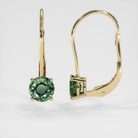 1.72 Ct.Tw. Green Sapphire Earrings, 14K Yellow Gold 2
