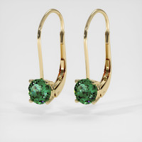 1.72 Ct.Tw. Green Sapphire Earrings, 14K Yellow Gold 3