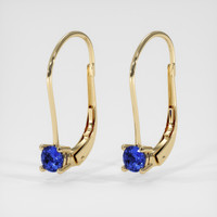 0.65 Ct.Tw. Blue Sapphire Earrings, 14K Yellow Gold 3