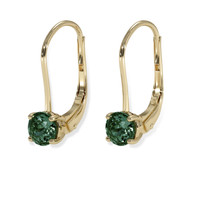 <span>2.18</span>&nbsp;<span class="tooltip-light">Ct.Tw.<span class="tooltiptext">Total Carat Weight</span></span> Bluish Green Sapphire Earrings, 14K Yellow Gold 3