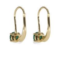 <span>2.18</span>&nbsp;<span class="tooltip-light">Ct.Tw.<span class="tooltiptext">Total Carat Weight</span></span> Bluish Green Sapphire Earrings, 14K Yellow Gold 4