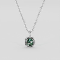 1.62 Ct. Green Sapphire Pendant, Platinum 950 1