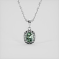 0.66 Ct. Green Sapphire Pendant, Platinum 950 1