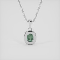 0.66 Ct. Green Sapphire Pendant, Platinum 950 4