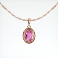0.80 Ct. Pink Sapphire Pendant, 14K Rose Gold 1