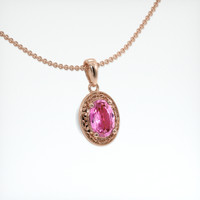 0.80 Ct. Pink Sapphire Pendant, 14K Rose Gold 2