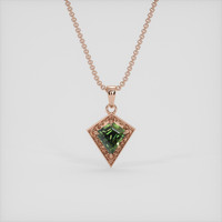 0.66 Ct. Green Sapphire Pendant, 14K Rose Gold 1