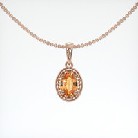 0.45 Ct. Padparadscha Sapphire Pendant, 14K Rose Gold 1