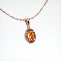 0.45 Ct. Padparadscha Sapphire Pendant, 14K Rose Gold 2
