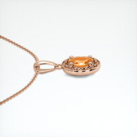 0.45 Ct. Padparadscha Sapphire Pendant, 14K Rose Gold 3