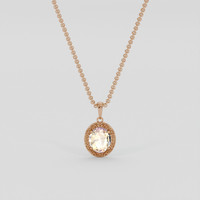 2.03 Ct. Peach Sapphire Pendant, 14K Rose Gold 1