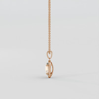 2.03 Ct. Peach Sapphire Pendant, 14K Rose Gold 3