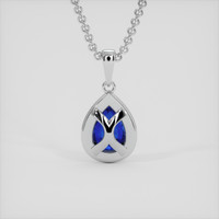 1.20 Ct. Blue Sapphire Pendant, 14K White Gold 4
