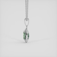 0.66 Ct. Green Sapphire Pendant, 14K White Gold 3