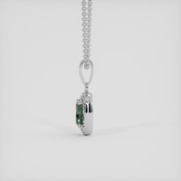 0.66 Ct. Green Sapphire Pendant, 18K White Gold 3