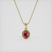 0.36 Ct. Ruby Pendant, 10K Yellow Gold 1